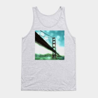 Green Bokeh Golden Gate Bridge in San Francisco Tank Top